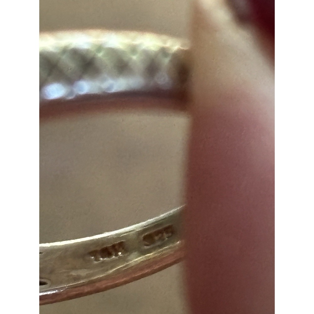14K 925 MCF Green Amethyst Praisolite 10 Diamond Pillow cut Ring Sz 8 - Picture 3 of 7